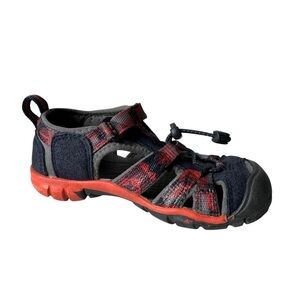 KEEN Kid's SEACAMP II CNX Water Sandal Orange Blue Camo Size 10